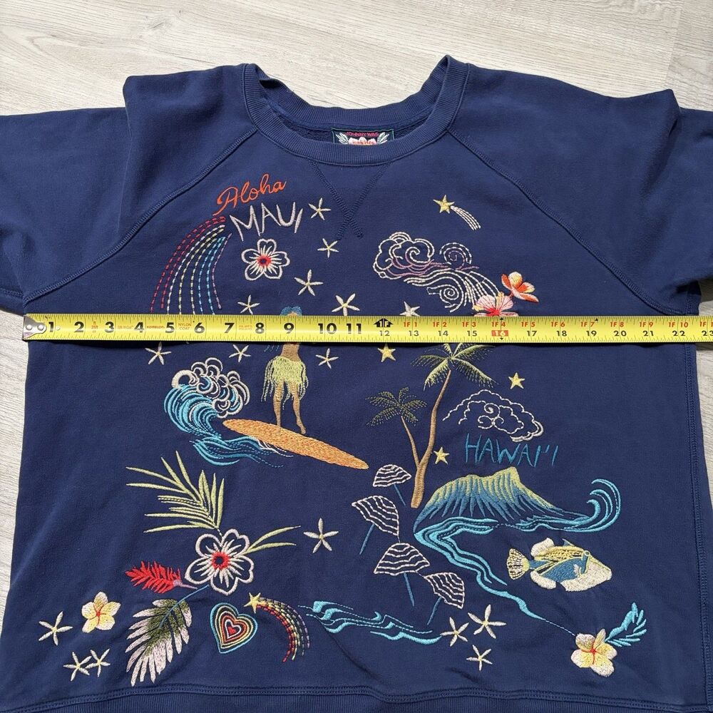 Johnny Was HAWAII RAGLAN SWEATSHIRT Size L - Picture 4 of 5